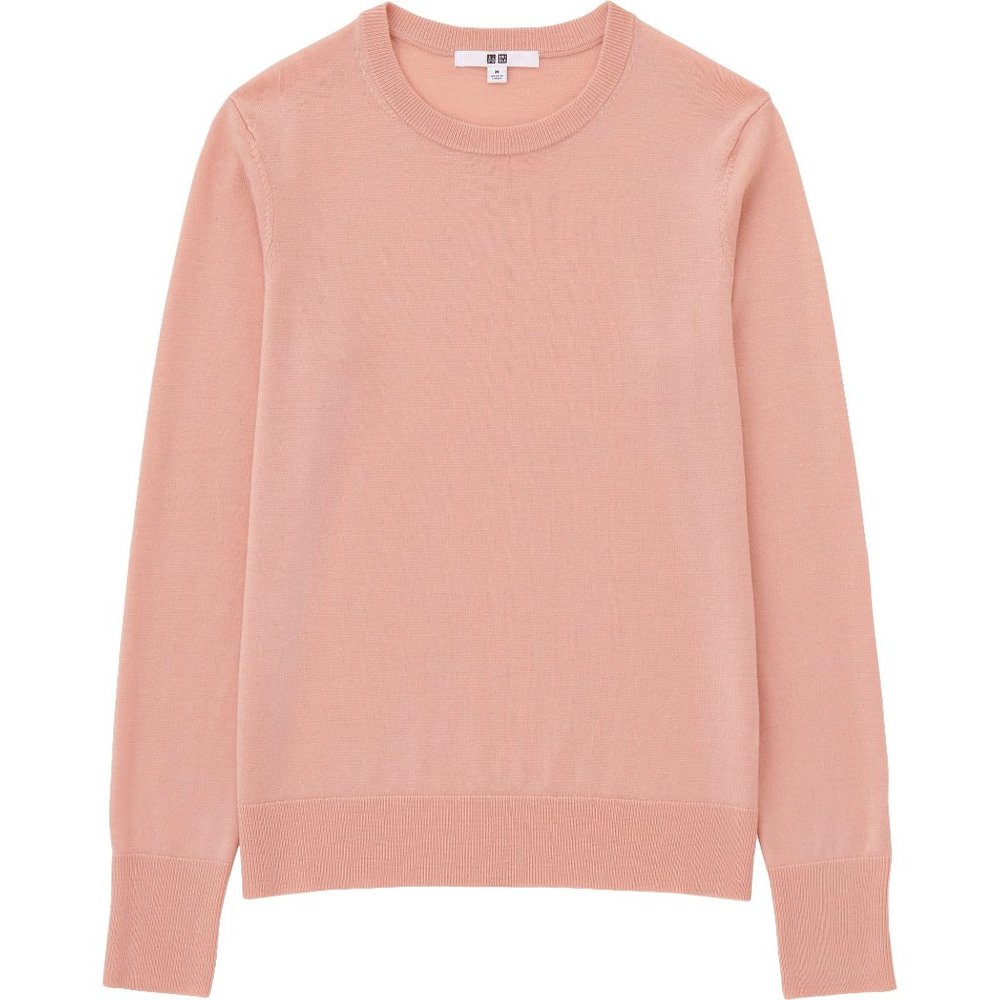 Uniqlo Merino Wool Crewneck Sweater Pink XS